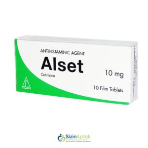 Alset 10 mq N10 Алсет 10 мг N10 Setirizin dihidroxlorid,Farmakoloji Allergiya əleyhinə, antihistamin Alset qiymet catdirilma / qiyməti çatdırılma Baku /  aptek onlayn online  ]