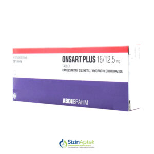 Onsart plus 16 mq/12.5 mq N28 Онсарт плюс 16 мг/12,5 мг N28Tərkibi:Kandesartan sileksetil, Hidroxlorotiazid, Farmakoloji Təsiri:Antihipertenziv Onsart plus qiymet catdirilma / qiyməti çatdırılma Baku / aptek onlayn online