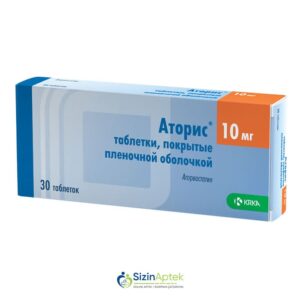 Atoris 10 mq N30 Аторис 10 мг N30 Atorvastatin Hipolipidemik vasitə Atorvastatin  10 mq Atoris qiymet catdirilma / qiyməti çatdırılma Baku / aptek onlayn online