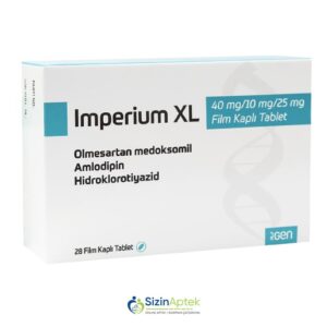 Imperium XL 40 mq/10 mq/25 mq N28 Империум XЛ 40 мг/10 мг/25 мг N28 Olmesartan medoksomil Amlodipin Hidroxlortiazid Hipotenziv Olmesartan medoksomil  40 mq Amlodipin  10 mq Hidroxlortiazid  25 mq  Imperium qiymet catdirilma / qiyməti çatdırılma Baku /  aptek onlayn online 