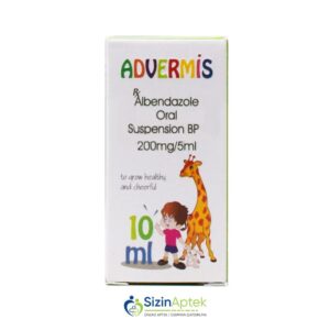 Advermis suspensiya 10 ml Адвермис суспензия 10 мл Tərkibi: Albendazol Farmakoloji Təsiri: Antihelmint / qurd əleyhinə Vahidi: FLAKON İstehsalcı Ölkə: HİNDİSTAN Təsiredicinin miqdarı: Albendazol  40 mq/ml [  Advermis  qiymet catdirilma / qiyməti çatdırılma Baku /  aptek onlayn online  ]