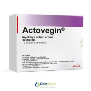 Aktovegin 40 mq / ml 10 ml N5 Актовегин 40 мг / мл 10 ml N5 Tərkibi: Dana qanının deproteinləşdirilmiş hemoderivatı Farmakoloji Təsiri: Metabolik Vahidi:AMPULA İstehsalcı Ölkə: AVSTRİYA Təsiredicinin miqdarı :Dana qanının deproteinləşdirilmiş hemoderivatı  40 mq/ml [  Aktovegin qiymet catdirilma / qiyməti çatdırılma Baku /  aptek onlayn online  ]