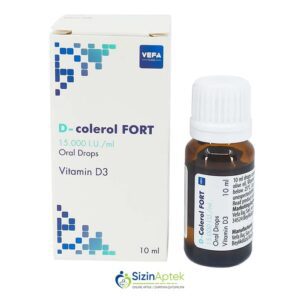 D-Kolerol Fort damcı 10 ml (D-Colerol Fort) D-Колерол Форт капли 10 мл Tərkibi: D vitamini Farmakoloji Təsiri: Vitamin Vahidi: FLAKON İstehsalcı Ölkə: TÜRKİYƏ İstehsalcı Firma: Vefa Təsiredicinin miqdarı : D vitamini  15 000 BV/ml [  D-Kolerol qiymet catdirilma / qiyməti çatdırılma Baku /  aptek onlayn online  ] 