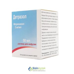 Detrazol 50 ml (infuziya üçün məhlul) Детразол 50 мл (раствор для инфузий) Tərkibi: Flukonazol Farmakoloji Təsiri: Göbələk əleyhinə Vahidi: FLAKON İstehsalcı Ölkə: GER Təsiredicinin miqdarı : Flukonazol  2 mq/ml [  Detrazol qiymet catdirilma / qiyməti çatdırılma Baku /  aptek onlayn online  ] 