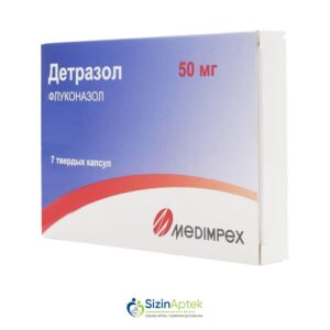 Detrazol 50 mq N7 Детразол 50 мг N7 Tərkibi: Flukonazol Farmakoloji Təsiri: Göbələk əleyhinə Vahidi: KAPSUL İstehsalcı Ölkə: GER Təsiredicinin miqdarı : Flukonazol  50 mq  [  Detrazol qiymet catdirilma / qiyməti çatdırılma Baku /  aptek onlayn online  ] 