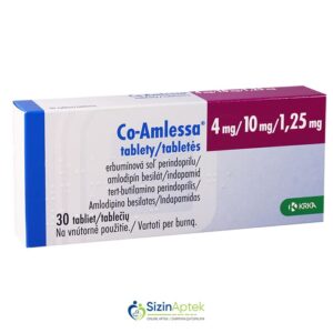 Ko-Amlessa 4 mq/ 10 mq/ 1.25 mq N30 Ко-Амлесса 4 мг/ 10 мг/ 1.25 мг N30 Co-Amlessa  Tərkibi: Perindopril Amlodipin İndapamid Farmakoloji Təsiri: Hipotenziv Vahidi: TABLET İstehsalcı Ölkə: SLOVENIYA İstehsalcı Firma: KRKA Təsiredicinin miqdarı: Perindopril  4 mq    Amlodipin 10 mq İndapamid   1.25 mq [ Ko-Amlessa qiymet catdirilma / qiyməti çatdırılma Baku / aptek onlayn online ]