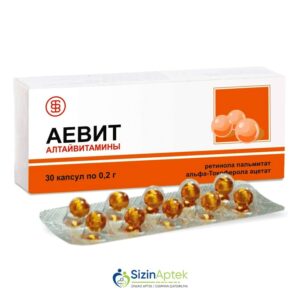 Aevit N30 Аевит N30 Tərkibi: A vitamini, E vitamini Farmakoloji Təsiri: Polivitamin Vahidi: KAPSUL İstehsalcı Ölkə: RUSİYA Təsiredicinin miqdarı: A vitamini  1 000 000 BV E vitamini  0.1 q [  Aevit qiymet catdirilma / qiyməti çatdırılma Baku /  aptek onlayn online  ]