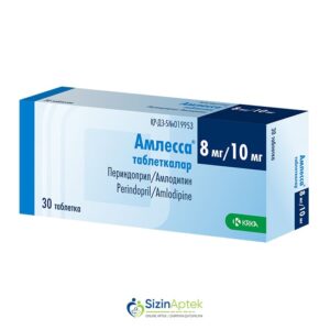 Amlessa 8 mq/10 mq N30 Амлесса 8 мг/10 мг N30 Tərkibi: Perindopril, Amlodipin Farmakoloji Təsiri: Kalsium kanalı blokatoru, AÇF inhibitoru Vahidi: TABLET İstehsalcı Ölkə: SLOVENIYA İstehsalcı Firma: KRKA Təsiredicinin miqdarı: Perindopril   8 mq Amlodipin  10 mq [ Amlessa qiymet catdirilma / qiyməti çatdırılma Baku / aptek onlayn online ] 
