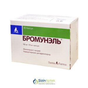 Bromunel 10 mq/5 mq N30 Бромунэль 10 мг/5 мг N30 Tərkibi: Montelukast, Levosetirizin Farmakoloji Təsiri: Bronxolitik, allergiya əleyhinə, iltihab əleyhinə Vahidi: KAPSUL İstehsalcı Ölkə: TÜRKİYƏ İstehsalcı Firma: Santa Farma Təsiredicinin miqdarı: Montelukast  10 mq  Levosetirizin  5 mq [  Bromunel qiymet catdirilma / qiyməti çatdırılma Baku /  aptek onlayn online  ]