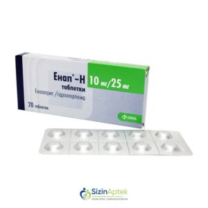 Enap-H 10 mq / 25 mq N20 Энап-Н 10 мг / 25 мг N20Tərkibi: Enalapril maleat, HidroxlortiazidFarmakoloji Təsiri:Hipotenziv, diuretikVahidi:TABLETİstehsalcı Ölkə:SLOVENIYAİstehsalcı Firma:KRKATəsiredicinin miqdarı :Enalapril maleatHidroxlortiazid   25 mq[  Enap qiymet catdirilma / qiyməti çatdırılma Baku /  aptek onlayn online  ]