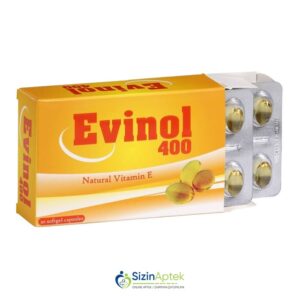 Evinol 400 mq N30 Евинол 400 мг N30Tərkibi: E vitaminiFarmakoloji Təsiri:VitaminVahidi:KAPSULİstehsalcı Ölkə:TÜRKİYƏTəsiredicinin miqdarı :E vitamini  400 BV[  Evinol 400 qiymet catdirilma / qiyməti çatdırılma Baku /  aptek onlayn online  ]
