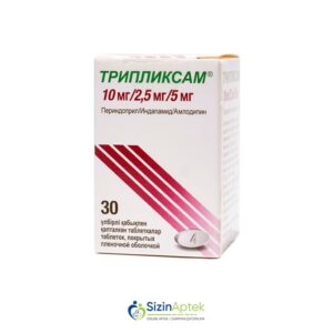 Tripliksam 10 mq/2.5 mq/5 mq N30 Трипликсам 10 мг/2.5 мг/5 мг N30Tərkibi: Perindopril arginin Amlodipin İndapamid Farmakoloji Təsiri: Hipotenziv Vahidi: TABLET İstehsalcı Ölkə: FRANSA Təsiredicinin miqdarı:  Perindopril arginin  10 mq İndapamid  2.5 mq Amlodipin  5 mq [ Tripliksam qiymet catdirilma / qiyməti çatdırılma Baku / aptek onlayn online ] 