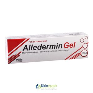 Alledermin qel 30 q Алледермин гель 30 г Tərkibi: Dekspantenol, Mepiramin maleat, Lidokain Farmakoloji Təsiri: Allergiya əleyhinə Vahidi: TÜB İstehsalcı Ölkə: TÜRKİYƏ İstehsalcı Firma: Bilim Təsiredicinin miqdarı: Dekstantenol  50 mq  Mepiramin maleat  15 mq  Lidokain  15 mq  [ Alledermin qiymet catdirilma / qiyməti çatdırılma Baku / aptek onlayn online sifariş ]