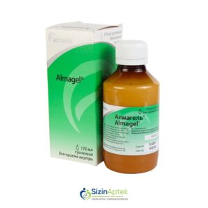 Almagel suspenziya 170 ml Алмагель суспензия 170 мл Tərkibi: Alüminium oksid, Maqnezium oksid Farmakoloji Təsiri: Antasid Vahidi: FLAKON İstehsalcı Ölkə: BOLQARISTAN Təsiredicinin miqdarı: Alüminium oksid  218 mq  Maqnezium oksid  75 mq  [ Almagel qiymet catdirilma / qiyməti çatdırılma Baku / aptek onlayn online sifariş ]
