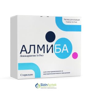 Almiba 1 mq / 5 ml N5 Алмиба 1 мг / 5 мл N5 Tərkibi: Levokarnitin Farmakoloji Təsiri: Аnabolik, antihipoksik, antitiroid, yağ metabolizmasını stimullaşdıran Vahidi: AMPUL İstehsalcı Ölkə: TÜRKİYƏ Təsiredicinin miqdarı: Levokarnitin  1 mq [ Almiba qiymet catdirilma / qiyməti çatdırılma Baku / aptek onlayn online sifariş ]