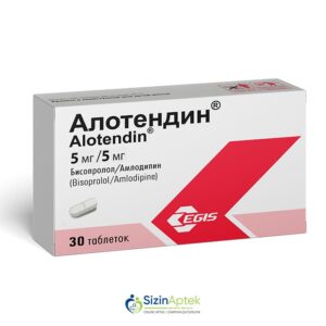 Alotendin 5/5 mq N30 Алотендин 5/5 мг N30 Tərkibi: Bisoprolol Amlodipin Farmakoloji Təsiri: Selektiv beta1 - adrenoblokator Vahidi: TABLET İstehsalcı Ölkə: MACARISTAN İstehsalcı Firma: Egis Təsiredicinin miqdarı: Bisoprolol  5 mq Amlodipin 5 mq [ Alotendin qiymet catdirilma / qiyməti çatdırılma Baku / aptek onlayn online sifariş ]