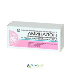Aminalon 250 mq N50 Аминалон 250 мг N50 Təsiredici maddə: 1 tabletin tərkibində 250 mq  qamma-aminyoğ turşusu [ Aminalon qiymet catdirilma / qiyməti çatdırılma Baku / aptek onlayn online sifariş ]