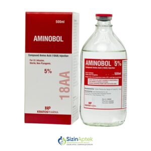 Aminobol 5% 500 ml N1 Аминобол 5% 500 мл N1 Tərkibi: L Prolin L Serin L Alanin L İzoleysin L Leysin Asparagin turşusu L Tirozin L Qlutamin turşusu L Fenilalanin L Arginin L Lizin L Valin L Treonin L Histidin L Triptofan L Metionin L Sistin Qlisin Sorbitol Natrium bisulfit Farmakoloji Təsiri: Aminturşu Vahidi: FLAKON İstehsalcı Ölkə: KOREYA [ Aminobol qiymet catdirilma / qiyməti çatdırılma Baku / aptek onlayn online sifariş ]