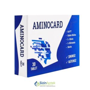 Aminokard N30 (Aminocard) Аминокард N30 Tərkibi: QAYT Ginko biloba Qlisin Qlutamin Biotin Farmakoloji Təsiri: Neyroprotektiv, nootrop Vahidi: TABLET İstehsalcı Ölkə: TÜRKİYƏ Təsiredicinin miqdarı: QAYT  150 mq  Ginko biloba  75 mq  Qlisin  100 mq  Qlutamin  100 mq  Biotin  50 mkq  [ Aminokard qiymet catdirilma / qiyməti çatdırılma Baku / aptek onlayn online sifariş ]