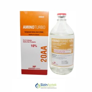 Aminoturbo 10% 500 ml Аминотурбо 10% 500 мл Tərkibi: İzoleysin Leysin Lizin asetat Metionin Fenilalanin Treonin Triptofan Valin Arginin hidroxlorid Histidin hidroxlorid Alanin Qlisin Asparagin Asparagin turşusu Qlutamin turşusu Ornitin hidroxlorid Prolin Serin Asetiltirozin Asetilsistein Farmakoloji Təsiri: Aminturşu Vahidi: FL İstehsalcı Ölkə: KOREYA  [ Aminoturbo qiymet catdirilma / qiyməti çatdırılma Baku / aptek onlayn online sifariş ] 