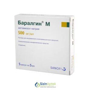Baralgin M 5ml N5 Баралгин М 5 мл N5 Tərkibi: Metamizol natrium Farmakoloji Təsiri: İltihabəleyhinə, hərarət salıcı, spazmolitik, analgetik Vahidi: AMPUL İstehsalcı Ölkə: FRANSA Təsiredicinin miqdarı: Metamizol natrium 500 mq/ml (2.5 gr) [  Baralgin qiymet catdirilma / qiyməti çatdırılma Baku /  aptek onlayn online  ] 