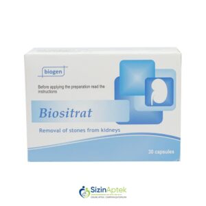 Biositrat N30 Биоцитрат N30 Tərkibi: Kalium sitrat Natrium bikarbonat Cəfəri ekstraktı Çobanyastığı ekstraktı Farmakoloji Təsiri: Sidikdaşı əleyhinə, uroseptik Vahidi: Kapsula İstehsalcı Ölkə: RUMINİYA Təsiredicinin miqdarı: Kalium sitrat  300 mq Natrium bikarbonat  100 mq Cəfəri ekstraktı  20 mq Çobanyastığı ekstraktı  20 mq [ Biositrat qiymet catdirilma / qiyməti çatdırılma Baku / aptek onlayn online sifariş ] 