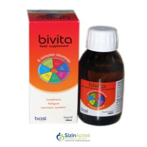 Bivita 100ml Бивита 100мл Tərkibi: Niasin Vitamin B1 Vitamin B2 Vitamin B5 Vitamin B6 Vitamin B12 Biotin Farmakoloji Təsiri: B qrup vitaminlərin çatışmamazlığı Vahidi: FLAKON İstehsalcı Ölkə: PORTUQALİYA İstehsalcı Firma: Basi Təsiredicinin miqdarı: Niasin  16 mq Vitamin B1  1.1 mq Vitamin B2  1.4 mq Vitamin B5  6 mq Vitamin B6  2.8 mq Vitamin B12  2.5 mq Biotin  50 mq [ Bivita qiymet catdirilma / qiyməti çatdırılma Baku / aptek onlayn online sifariş ]