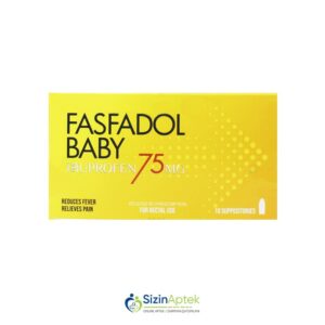 Fasfadol baby 75mq Şam N10 Фасфадол детский 75 мг N10 Tərkibi: Ibuprofen Farmakoloji Təsiri: Ağrıkəsici ,qızdırmasalıcı və iltihabəleyhinə Vahidi: ŞAM İstehsalcı Ölkə: PROFARMA SH.A, Albaniya Təsiredicinin miqdarı: Ibuprofen 75 mq  [ Fasfadol qiymet catdirilma / qiyməti çatdırılma Baku / aptek onlayn online ] 