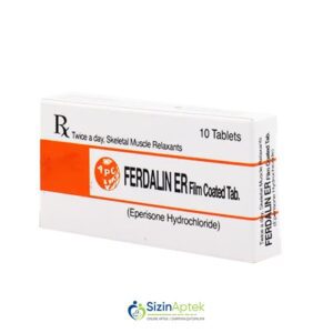 Ferdalin Er N10 Фердалин Ер N10 Tərkibi: Eperizon hidroxlorid Farmakoloji Təsiri: Miorelaksant Vahidi: TABLET İstehsalcı Ölkə: KOREYA Təsiredicinin miqdarı: Eperizon hidroxlorid  75 mq  [ Ferdalin Er qiymet catdirilma / qiyməti çatdırılma Baku / aptek onlayn online ]