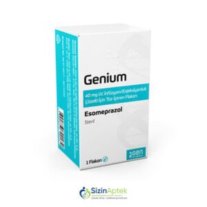 Genium iv 40 mq N1 Гениум вв 40 мг N1 Tərkibi: Esomeprazol Farmakoloji Təsiri: Xora əleyhinə Vahidi: QUTU İstehsalcı Ölkə: TÜRKİYƏ Təsiredicinin miqdarı: Esomeprazol  40 mq  [ Genium qiymet catdirilma / qiyməti çatdırılma Baku / aptek onlayn online ]
