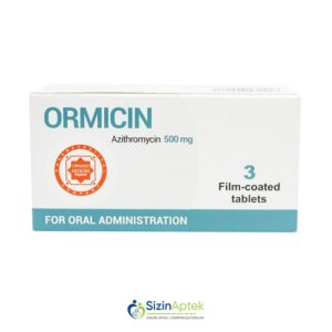 Ormicin 500 mg N3 Ormisin Ормицин Farmakoloji təsir: Bakterial infeksiyalar zamanıBuraxılış forması:HəblərTərkibi və dozası: Azitromisin 500 mq[ Ormicin qiymet catdirilma / qiyməti çatdırılma Baku / aptek onlayn online ]