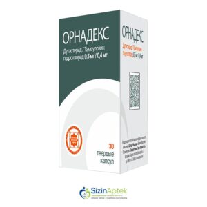 Ornadeks N30 Ornadex N30 Орнадекс Tərkibi: Dutasterid Tamsulozin Farmakoloji Təsiri: Antidiuretik Vahidi: Kapsula İstehsalcı Ölkə: İSPANİYA Təsiredicinin miqdarı: Dutasterid  0.5 mq  Tamsulozin  0.4 mq  [ Ornadeks qiymet catdirilma / qiyməti çatdırılma Baku / aptek onlayn online ] 