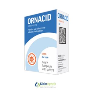 Ornasid 1 q Орнацид 1 г Tərkibi: Seftriakson Farmakoloji Təsiri: Antibiotik Vahidi: AMPULA İstehsalcı Ölkə: RUMINİYA Təsiredicinin miqdarı: Seftriakson  1 q  [ Ornasid qiymet catdirilma / qiyməti çatdırılma Baku / aptek onlayn online ]