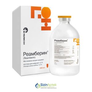 Reamberin 1.5% 200 ml (infuziya üçün məhlul) Реамберин 1.5% 200 мл (раствор для инфузий) Tərkibi: Meqlumin natrium suksinat Farmakoloji Təsiri: Dezintoksikasiyaedici Vahidi: FLAKON İstehsalcı Ölkə: RUSİYA Təsiredicinin miqdarı: Meqlumin natrium suksinat  15 mq [ Reamberin qiymet catdirilma / qiyməti çatdırılma Baku / aptek onlayn online ]