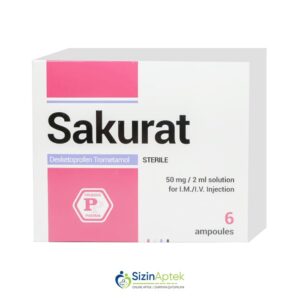 Sakurat 50 mq 2 ml N6 Сакурат 50 мг 2 мл N6 Tərkibi: Deksketoprofen trometamol Farmakoloji Təsiri: Ağrıkəsici, iltihab əleyhinə Vahidi: AMP İstehsalcı Ölkə: TÜRKİYƏ Təsiredicinin miqdarı: Deksketoprofen trometamol  25 mq/ml [ Sakurat qiymet catdirilma / qiyməti çatdırılma Baku / aptek onlayn online ]