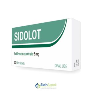 Sidolot 5 mq N30 Сидолот 5 мг N30 Tərkibi: Solifenasin Farmakoloji Təsiri: Xolinolitik, spazmolitik Vahidi: TABLET İstehsalcı Ölkə: TÜRKİYƏ Təsiredicinin miqdarı: Solifenasin  5 mq [ Sidolot qiymet catdirilma / qiyməti çatdırılma Baku / aptek onlayn online ]