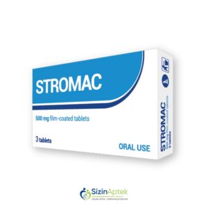 Stromak 500 mq N3 Стромак 500 мг N3 Tərkibi: Azitromisin Farmakoloji Təsiri: Antibakterial Vahidi: TABLET İstehsalcı Ölkə: POLŞA Təsiredicinin miqdarı: Azitromisin  500 mq  [ Stromak qiymet catdirilma / qiyməti çatdırılma Baku / aptek onlayn online ]