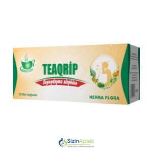 Teaqrip çay N25 Теагрип чай N25 Tərkibi: Evkalipt yarpağı, İstiotlu nanə yarpağı, Gülümbahar çiçəyi, Kəklikotu otu, Adaçayı yarpağı, Aptek çobanyastığı çiçəyi, Məkkəgülü çiçəyi, Andız kökü, Dazıotu otu, Şirin biyan kökü, Cökə çiçəyi, Çay yarpağı Farmakoloji Təsiri: Antiseptik, iltihab əleyhinə Vahidi: PAKET İstehsalcı Ölkə: AZƏRBAYCAN İstehsalcı Firma: Herba Flora [  Teaqrip  qiymet catdirilma / qiyməti çatdırılma Baku /  aptek onlayn online  ]