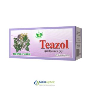 Teazol çay N25 Теазол чай N25 Tərkibi: Adi dağtərxunu çiçəyi Tozağacı tumurcuğu Dərman pişikotu kökü Andız kökü İşlədici murdarça meyvəsi Adi yovşanotu Dazıotu Öksəotu Mayasarmaşığı qozaları Farmakoloji Təsiri: Qurd əleyhinə Vahidi: QUTU İstehsalcı Ölkə: AZƏRBAYCAN İstehsalcı Firma: Herba Flora [  Teazol qiymet catdirilma / qiyməti çatdırılma Baku /  aptek onlayn online  ] 