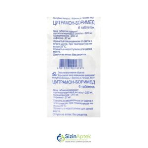 Sitramon P N6 Цитрамон П N6 Tərkibi: Parasetamol, Asetilsalisil turşusu, Kofein Farmakoloji Təsiri: Ağrıkəsici, iltihabəleyhinə, temperatursalıcı Vahidi: TABLET İstehsalcı Ölkə:RUSİYA Təsiredicinin miqdarı:  Parasetamol  180 mqAsetilsalisil turşusu  240 mq Kofein  27,5 mq[  Sitramon qiymet catdirilma / qiyməti çatdırılma Baku /  aptek onlayn online  ]