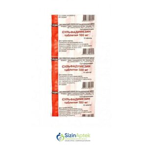 Sulfadimezin 500 mq N10 Сульфадимезин 500 мг N10 Tərkibi: Sulfadimidin Farmakoloji Təsiri: Sulfanilamid Vahidi: TABLET İstehsalcı Ölkə: RUSİYA Təsiredicinin miqdarı: Sulfadimidin  500 mq [  Sulfadimezin qiymet catdirilma / qiyməti çatdırılma Baku /  aptek onlayn online  ]