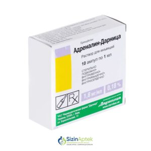 Adrenalin 0.18% 1 ml N10 Адреналин 0,18% 1 мл N10 Tərkibi: Adrenalin hidrotartrat Farmakoloji Təsiri: α(alfa) və β (betta) adrenoreseptorların stimulyatoru Vahidi: AMPUL İstehsalcı Ölkə: UKRAYNA İstehsalcı Firma: Darnitsa Təsiredicinin miqdarı: Adrenalin hidrotartrat 1 mq [  Adrenalin qiymet catdirilma / qiyməti çatdırılma Baku /  aptek onlayn online  ]