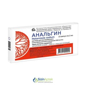 Analgin 1000 mq/2 ml N10 Анальгин 1000 мг/2 мл N10 Tərkibi: Metamizol natrium Farmakoloji Təsiri: Ağrıkəsici, temperatursalıcı Vahidi: AMPULA İstehsalcı Ölkə: BELARUS Təsiredicinin miqdarı:   Metamizol natrium  500 mq/ml  [  Analgin qiymet catdirilma / qiyməti çatdırılma Baku /  aptek onlayn online  ]
