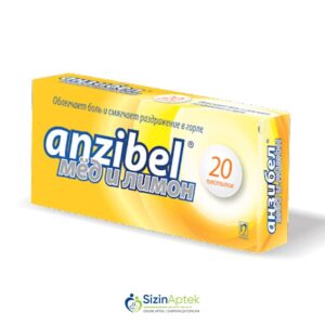 Anzibel bal, limon N20 (sorma tabletlər) Анзибел мёд, лимон N20 (таблетки для рассасывания) Tərkibi: Xlorheksidin hidroxlorid Benzokain Enoksolon Farmakoloji Təsiri: Antiseptik, iltihab əleyhinə  Vahidi: QUTU İstehsalcı Ölkə: TÜRKİYƏ Təsiredicinin miqdarı: Xlorheksidin hidroxlorid  5 mq, Benzokain  4 mq, Enoksolon  3 mq   [  Anzibel qiymet catdirilma / qiyməti çatdırılma Baku /  aptek onlayn online  ]