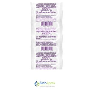 Asetilsalisil turşusu (aspirin) 500 mq N10 Ацетилсалициловая кислота (аспирин) 500 мг N10 Tərkibi: Asetilsalisil turşusu Farmakoloji Təsiri: Ağrıkəsici, iltihab əleyhinə, temperatursalıcı Vahidi: TABLET İstehsalcı Ölkə: BELÇİKA Təsiredicinin miqdarı: Asetilsalisil turşusu  500 mq [  aspirin qiymet catdirilma / qiyməti çatdırılma Baku /  aptek onlayn online  ]