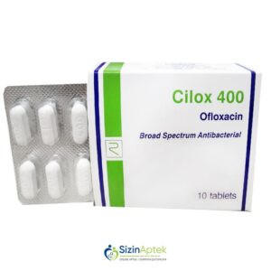 Siloks 400 mq N10 Цилокс 400 мг N10 Cilox 400 Tərkibi: Ofloksasin Farmakoloji Təsiri: Antibakterial Vahidi: TABLET İstehsalcı Ölkə: KİPR Təsiredicinin miqdarı: Ofloksasin 400 mq  [  Siloks qiymet catdirilma / qiyməti çatdırılma Baku /  aptek onlayn online  ]