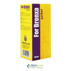 ForBronxa şərbət 150 ml Фор Бронха сироп 150 мл For-Bronxo Tərkibi: Gülxətmi ekstraktı Bağayarpağı ekstraktı Kəklikotu ekstraktı Exinaseya ekstraktı N asetilsistein Zəncəfil ekstraktı Cökə ekstraktı C vitamini Sink sulfat Farmakoloji Təsiri: Bəlğəmgətirici, mukolitik Vahidi: SIROP İstehsalcı Ölkə: TÜRKİYƏ [  ForBronxa qiymet catdirilma / qiyməti çatdırılma Baku /  aptek onlayn online  ]