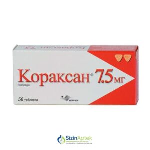 Koraksan 7,5 mq N56 Кораксан 7,5 мг N56 Tərkibi: İvabradin hidroxlorid Farmakoloji Təsiri: Antianginal Vahidi: TABLET İstehsalcı Ölkə: FRANSA Təsiredicinin miqdarı: İvabradin hidroxlorid  7,5 mq [  Koraksan qiymet catdirilma / qiyməti çatdırılma Baku /  aptek onlayn online  ]