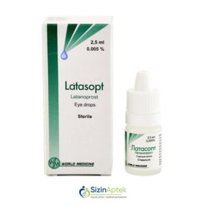 Latasopt 0.005% 2,5 ml (göz damcısı) Латасопт 0.005% 2,5 мл (глазные капли) Tərkibi: Latanoprost Farmakoloji Təsiri: Qlaukoma əleyhinə Vahidi: QUTU İstehsalcı Ölkə: TÜRKİYƏ İstehsalcı Firma: World Medicine Təsiredicinin miqdarı: Latanoprost   0,05 mq [  Latasopt qiymet catdirilma / qiyməti çatdırılma Baku /  aptek onlayn online  ]