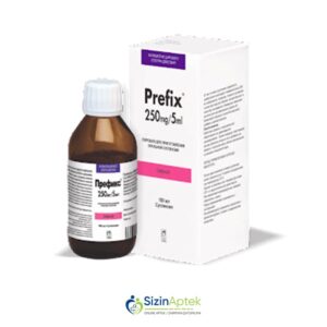 Prefiks 250 mq/5 ml 100 ml Префикс 250 мг/5 мл 100 мл Tərkibi: Sefprozil Farmakoloji Təsiri: Antibiotik Vahidi: FLAKON İstehsalcı Ölkə: TÜRKİYƏ Təsiredicinin miqdarı: Sefprozil  250 mq/ 5 ml [  Prefiks qiymet catdirilma / qiyməti çatdırılma Baku /  aptek onlayn online  ]